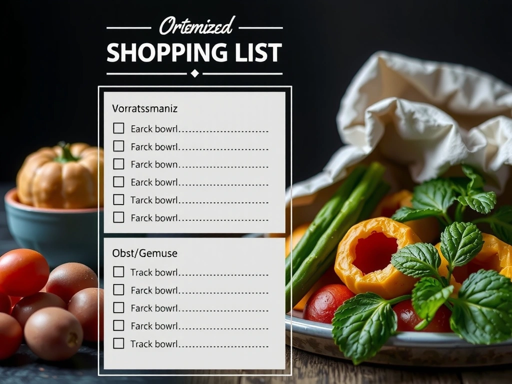 Digitale Einkaufslisten-Struktur